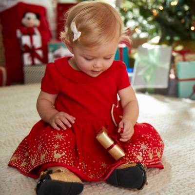 Disney Store Minnie Mouse Holiday Cheer Baby Dress and Bloomers Set