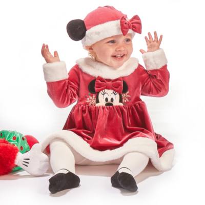 Conjunto vestido y leotardos para beb&eacute; Minnie Mouse, Holiday Cheer,