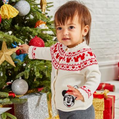 Disney Store Minnie Mouse Holiday Cheer Baby Cardigan