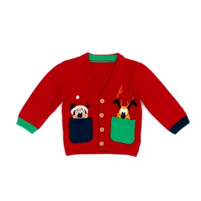 Mickey and Pluto Holiday Cheer Baby Cardigan