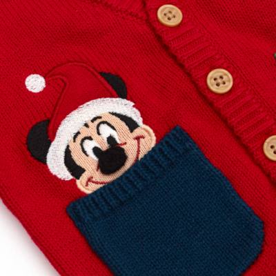 Mickey and Pluto Holiday Cheer Baby Cardigan