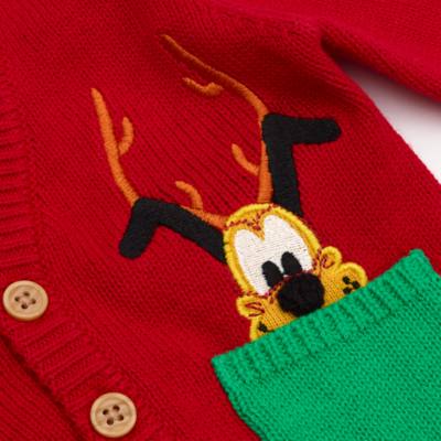 Mickey and Pluto Holiday Cheer Baby Cardigan