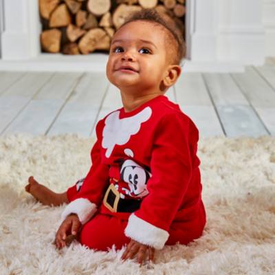 Disney Store Mickey and Pluto Holiday Cheer Baby Top and Bottoms Set