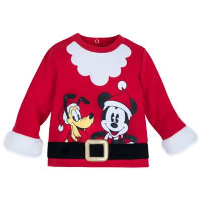 Disney Store Mickey and Pluto Holiday Cheer Baby Top and Bottoms Set