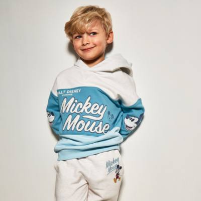 Disney Store Mickey Mouse Teal Hooded Sweatshirt For Toddlers & Kids