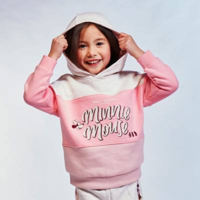 Disney Store Minnie Mouse Pink Hooded Sweatshirt For Toddlers & Kids