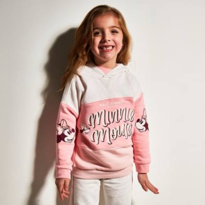 Disney Store Minnie Mouse Pink Hooded Sweatshirt For Toddlers & Kids