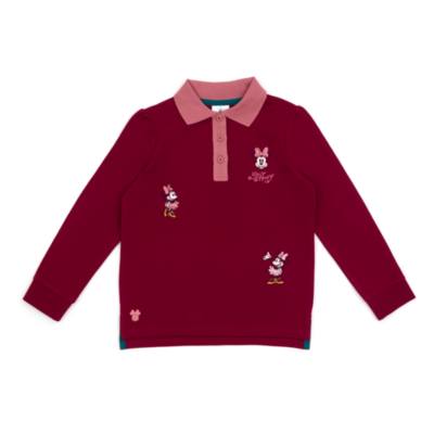 Disney Store Minnie Mouse Long Sleeve Burgundy Polo Shirt For Toddlers & Kids