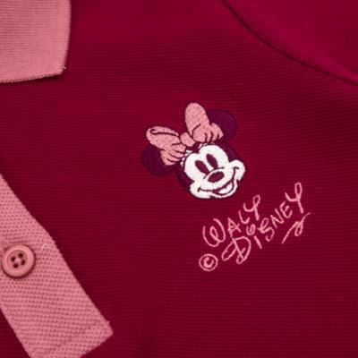 Disney Store Minnie Mouse Long Sleeve Burgundy Polo Shirt For Toddlers & Kids