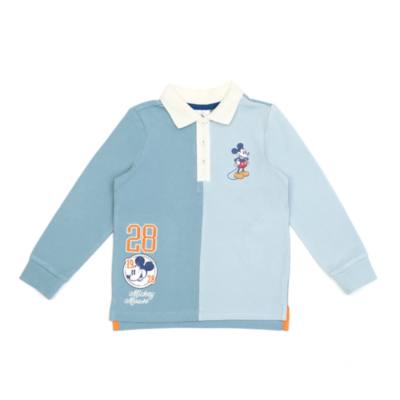 Disney Store Mickey Mouse Blue Long Sleeve Polo Shirt For Toddlers & Kids