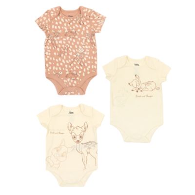 Disney Store Bambi and Thumper Baby Bodysuits, Set of 3