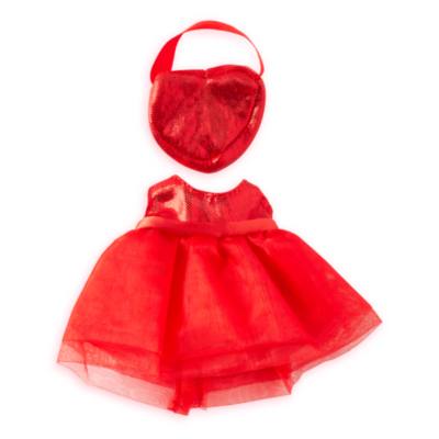 Conjunto vestido rojo y bolso, peluche peque&ntilde;o nuiMOs, Disney Store