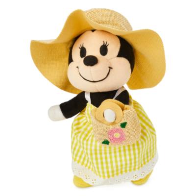 Vestido cuadros Vichy amarillo, pamela y bolso paja, peluche peque&ntilde;o nuiMOs, Disney Store