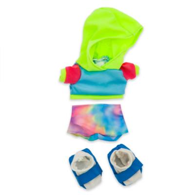 nuiMOs Small Soft Toy Colour-Block Hooded Sweatshirt with Tie-Dye Shorts and Trainers