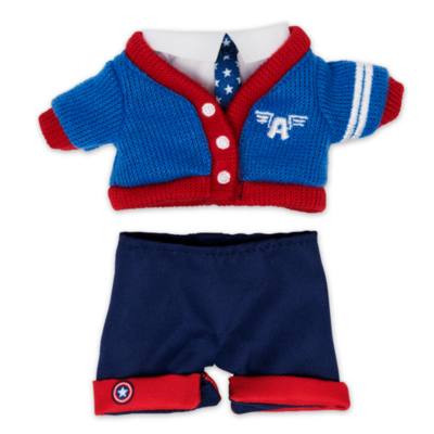 Conjunto ropa Capit&aacute;n Am&eacute;rica, peluche peque&ntilde;o nuiMOs, Disney Store