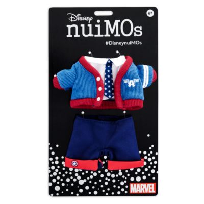 Conjunto ropa Capit&aacute;n Am&eacute;rica, peluche peque&ntilde;o nuiMOs, Disney Store