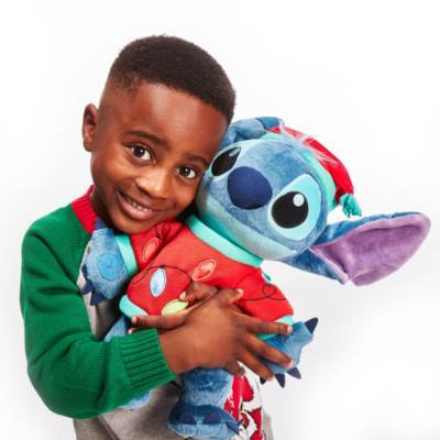 disney store stitch holiday cheer medium soft toy