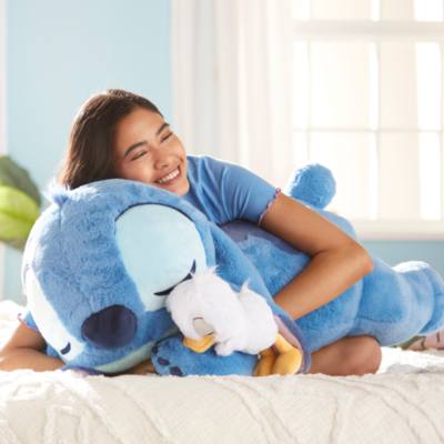 Disney Store Japan Stitch and Duckling Sleeping Giant Soft Toy, Lilo & Stitch