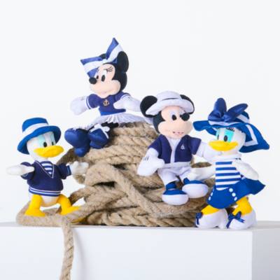 Micky Maus - Mini Bean Bag Kuscheltier im Marine-Look - 21 cm