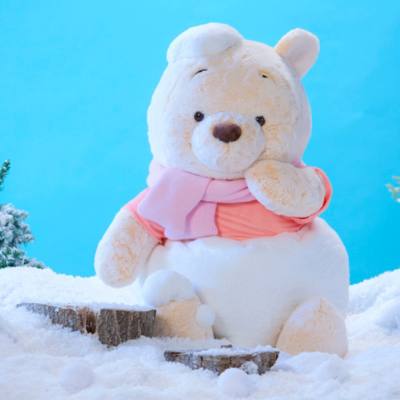 Peluche grande Winnie the Pooh innevato Disney Store Japan, 80 cm