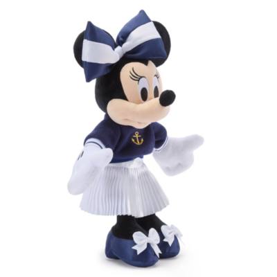 Minnie Maus - Mini Bean Bag Kuscheltier im Marine-Look - 24 cm