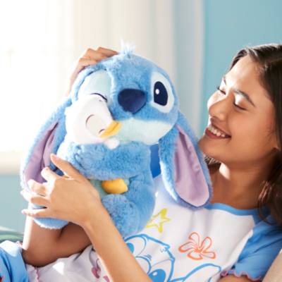 Peluche mediano Stitch y patito durmiendo, Lilo y Stitch, Disney Store Jap&oacute;n