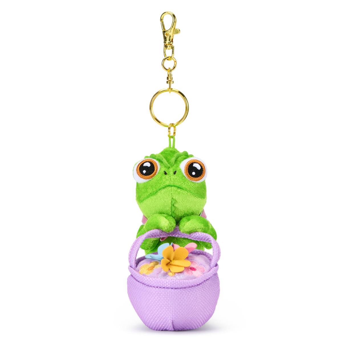 Disney Store Japan Pascal with Bouquet Small Soft Toy Keyring, Tangled - 15.5cm