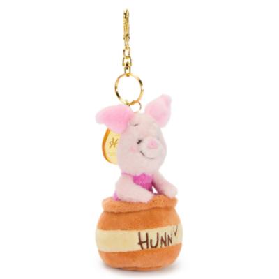 Llavero peluche peque&ntilde;o Piglet en tarro miel, Winnie the Pooh, Sakura, Disney Store Jap&oacute;n (15&nbsp;cm)