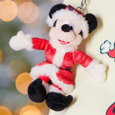 Mickey Mouse Festive Small Soft Toy Keyring - 16cm