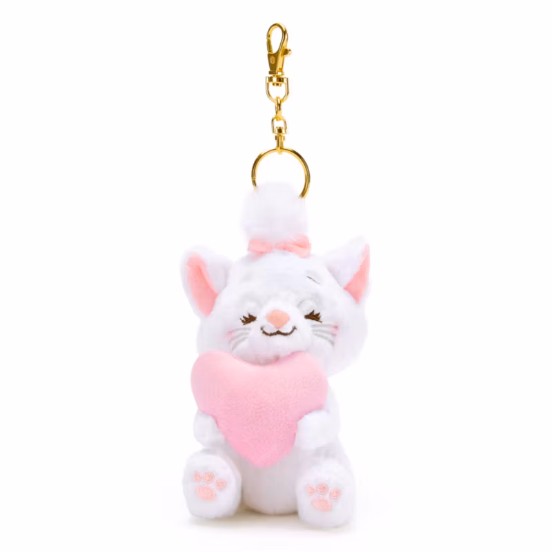 Disney Store Japan Marie with Heart Small Soft Toy Keyring, The Aristocats - 13cm