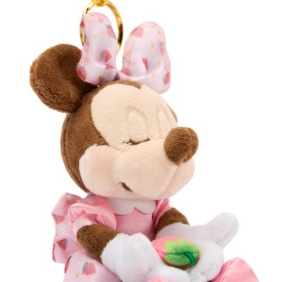 Disney Store Japan Minnie Mouse Strawberry Small Soft Toy Keyring - 11cm