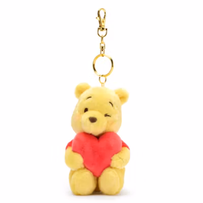 Disney Store Japan - Winnie Puuh mit Herz - Schl&uuml;sselanh&auml;nger mit kleinem Kuscheltier - 10 cm