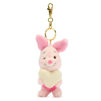 Disney Store Japan Piglet with Heart Small Soft Toy Keyring, Winnie the Pooh - 8cm
