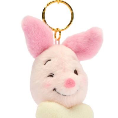 Disney Store Japan Piglet with Heart Small Soft Toy Keyring, Winnie the Pooh - 8cm