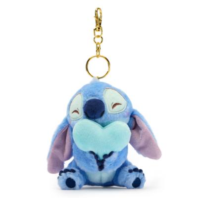 Piccolo peluche portachiavi Stitch con cuore, Lilo e Stitch, Disney Store Japan, 12,5 cm