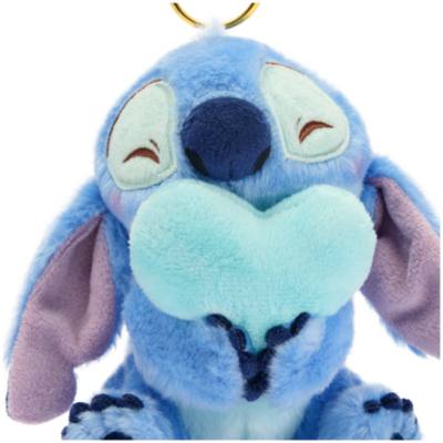 Piccolo peluche portachiavi Stitch con cuore, Lilo e Stitch, Disney Store Japan, 12,5 cm