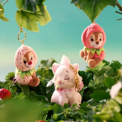 Disney Store Japan Chip Strawberry Small Soft Toy Keyring - 9cm