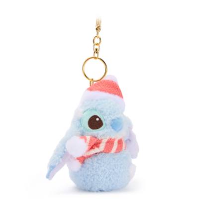 Disney Store Japan Stitch Snowman Small Soft Toy Keyring - 13cm