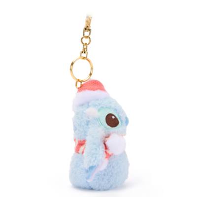 Disney Store Japan Stitch Snowman Small Soft Toy Keyring - 13cm