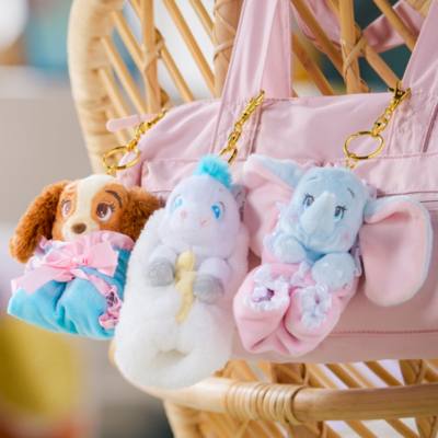 Disney Store Japan Lady Disney Babies Small Soft Toy in Swaddle Keyring, Lady and the Tramp - 14cm