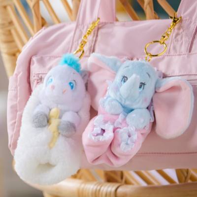 Disney Store Japan Dumbo Disney Babies Small Soft Toy in Swaddle Keyring - 14cm