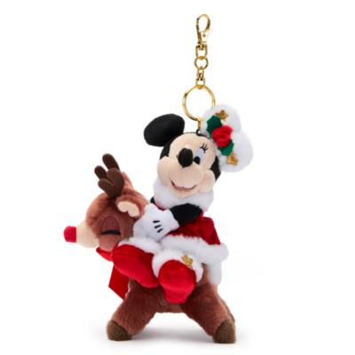 Disney Store Japan Minnie Mouse Festive Small Soft Toy Keyring - 18cm