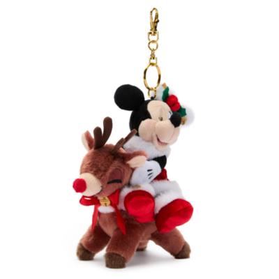 Disney Store Japan Minnie Mouse Festive Small Soft Toy Keyring - 18cm