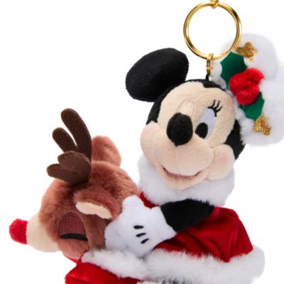 Disney Store Japan Minnie Mouse Festive Small Soft Toy Keyring - 18cm