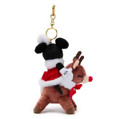 Disney Store Japan Minnie Mouse Festive Small Soft Toy Keyring - 18cm