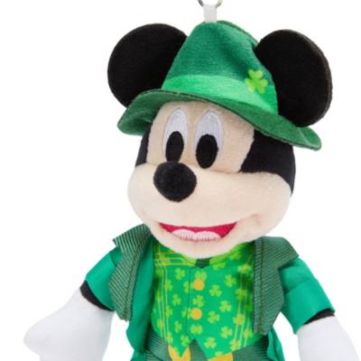 Mickey Mouse Irish Leprechaun Small Soft Toy Keyring - 18cm
