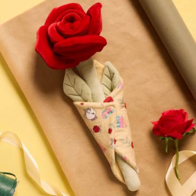 Beauty and the Beast Blooms by Disney Store Soft Toy Rose - 40cm