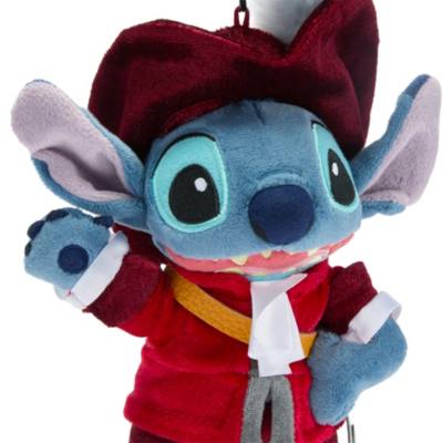 Disney Store Japan Stitch as Captain Hook Soft Toy Bag Charm, Disney Villains, Peter Pan - 15cm