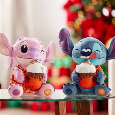 Stitch and Angel Stitch Attacks Snacks Hot Chocolate Soft Toy Bundle