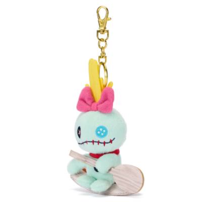 Disney Store Japan Scrump on Surfboard Small Soft Toy Keyring, Lilo & Stitch - 14cm